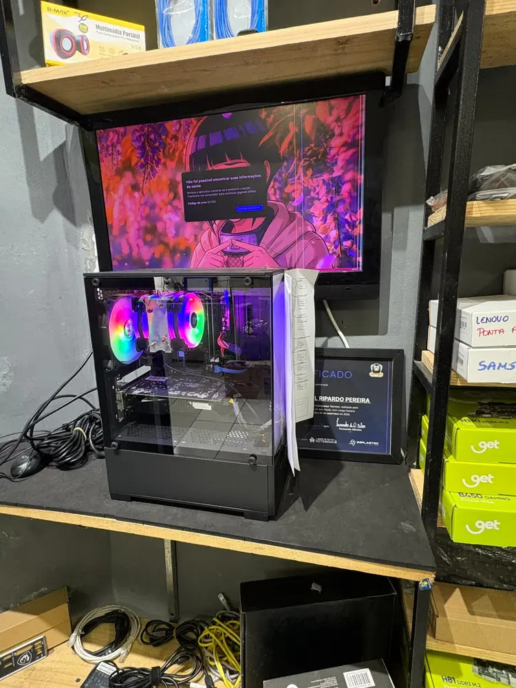PC gamer montado com fans RGB